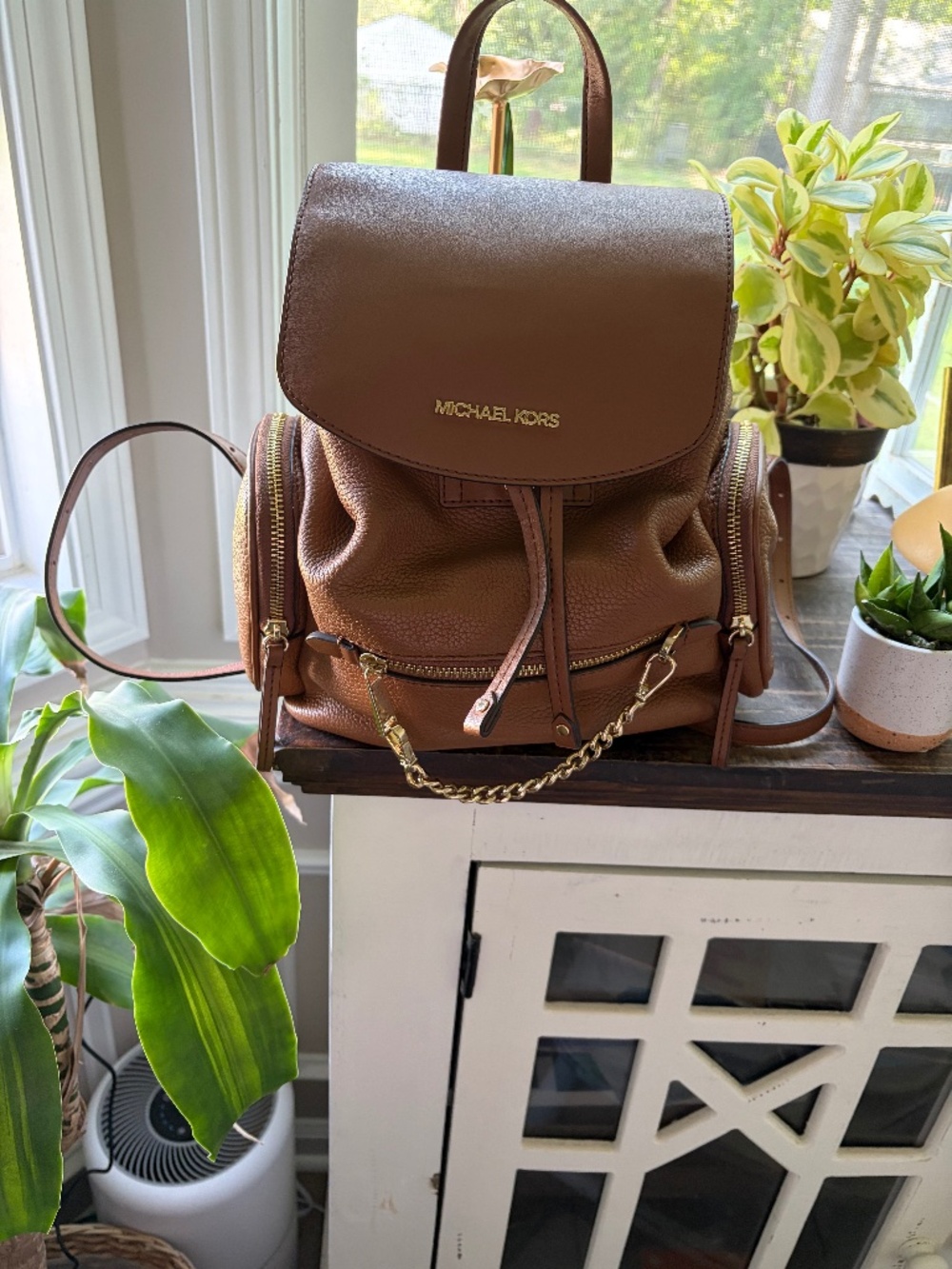 Michael Kors Mini Pebbled Leather Backpack Adjustable Straps